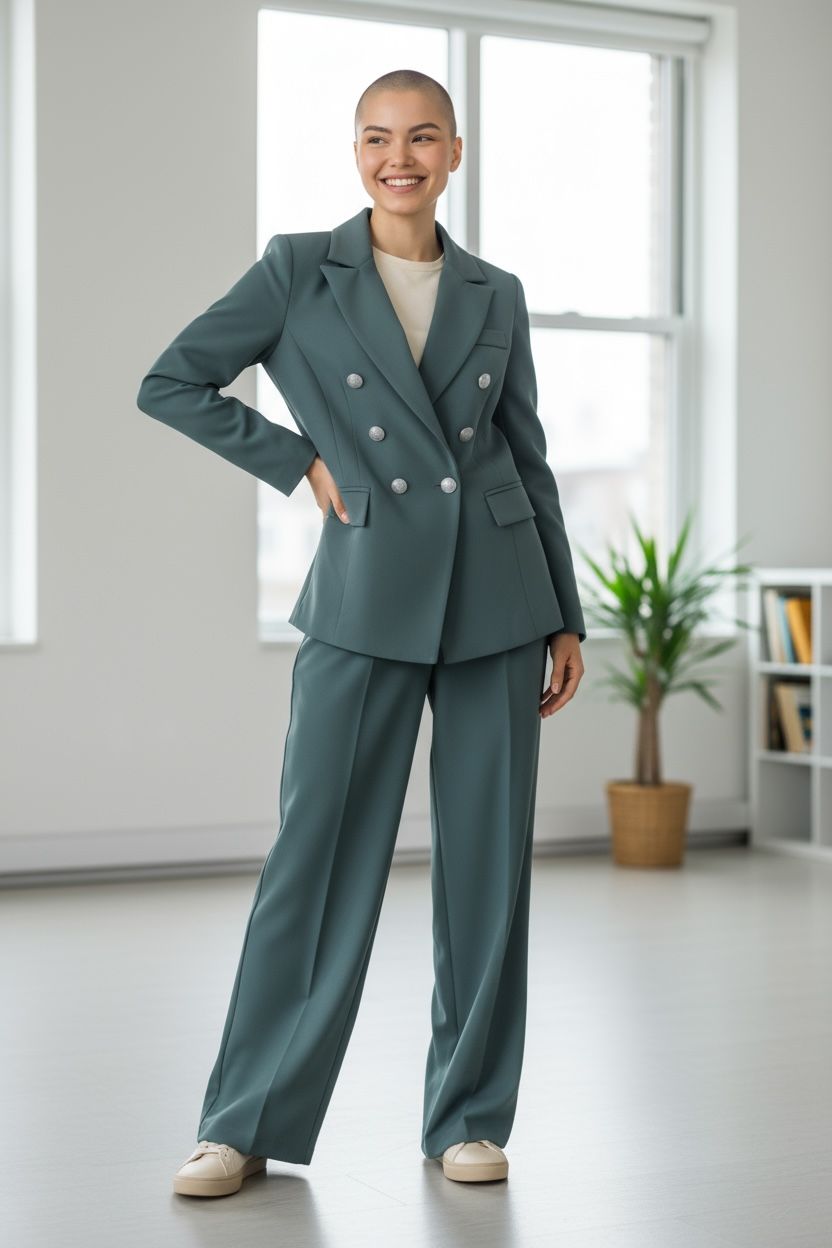 Alex Blazer Set - Teal Green