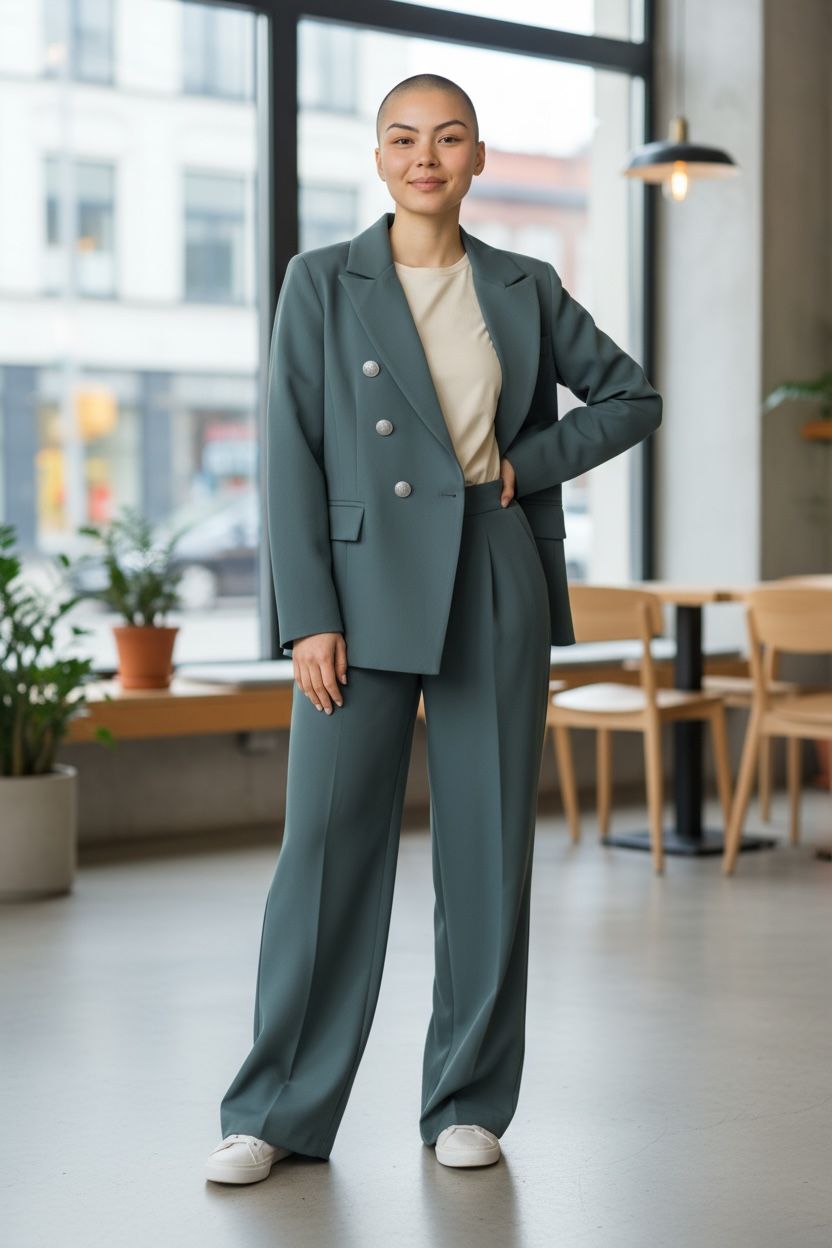 Alex Blazer Set - Teal Green